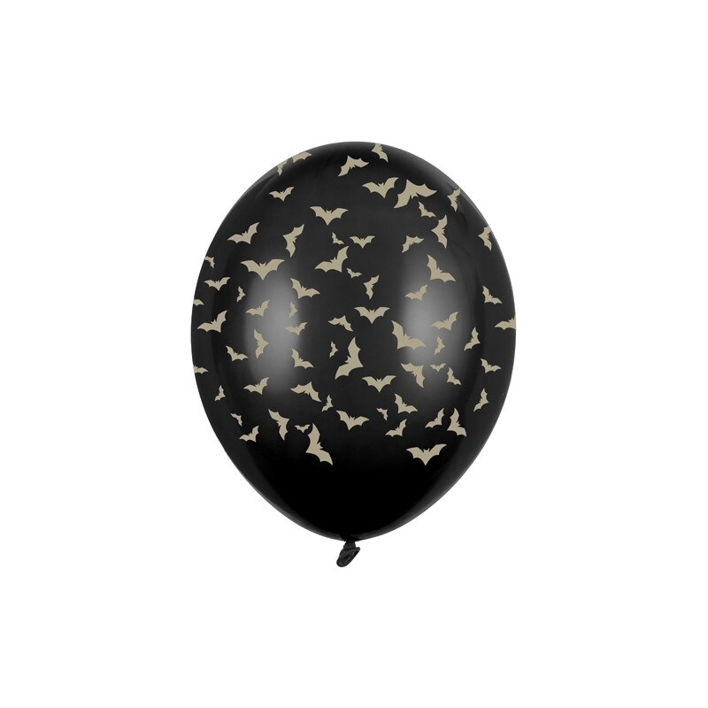 Set 6 Baloane Latex Lilieci, Negru, 30 cm